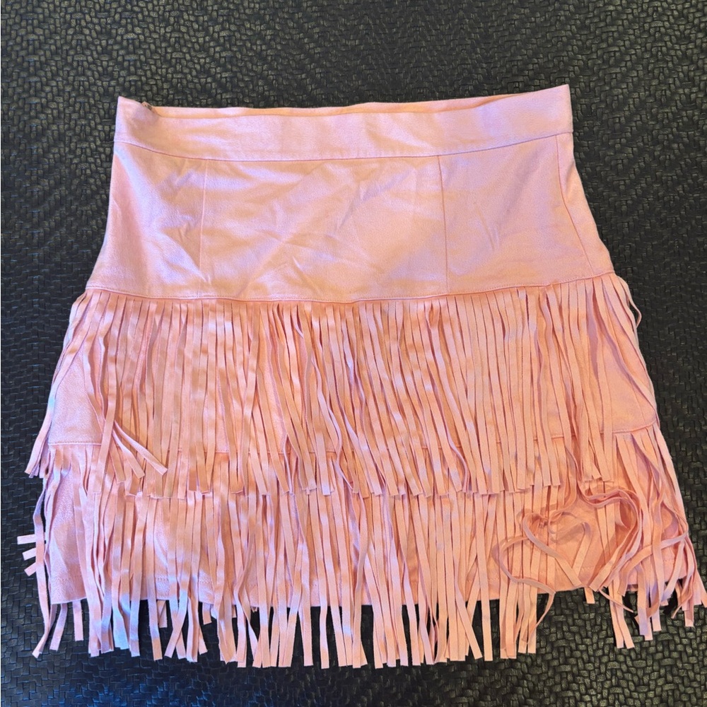 Pink Fringe Skirt